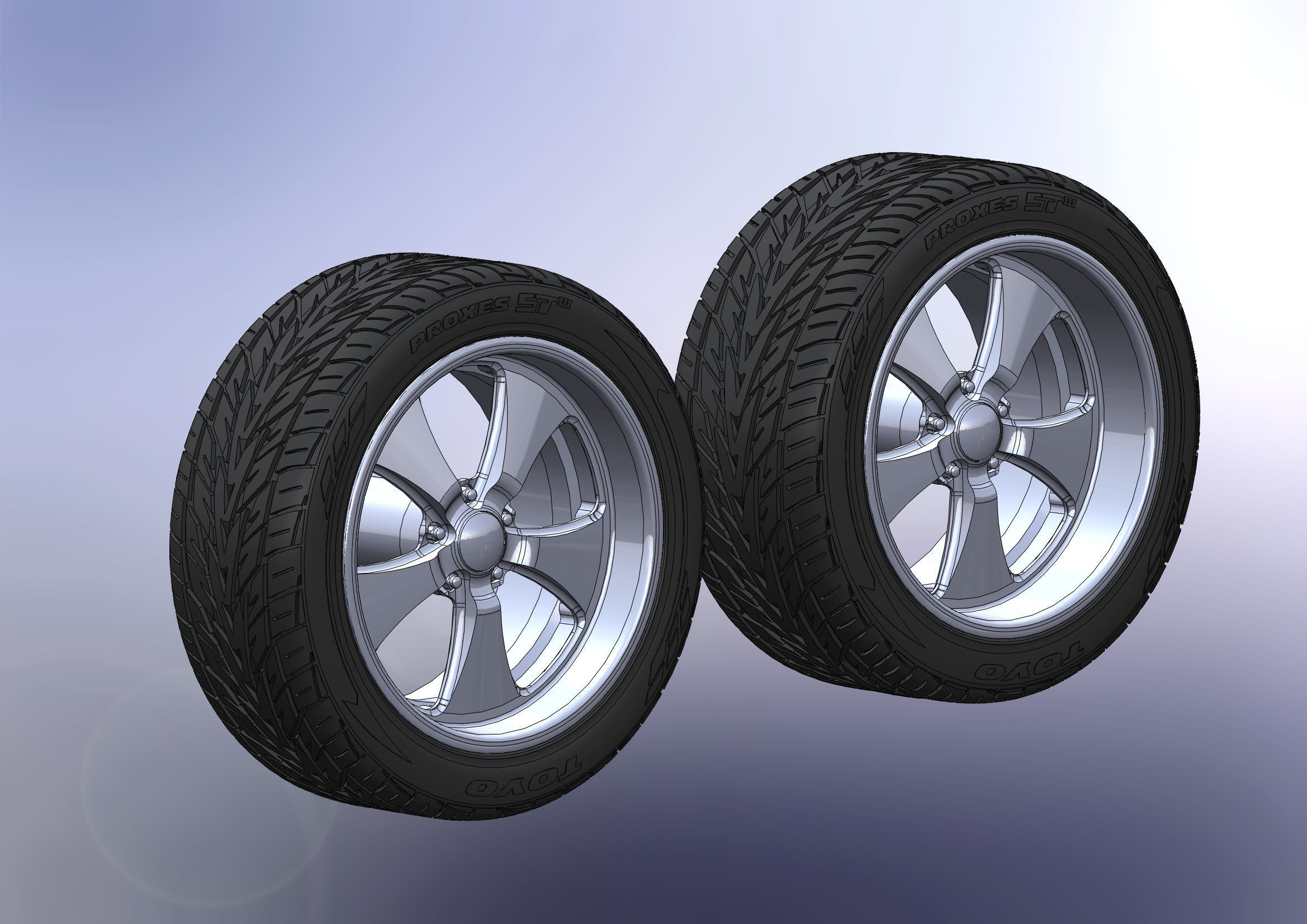 Custom wheels Budnik Fontana for your scale model 3D print model_9