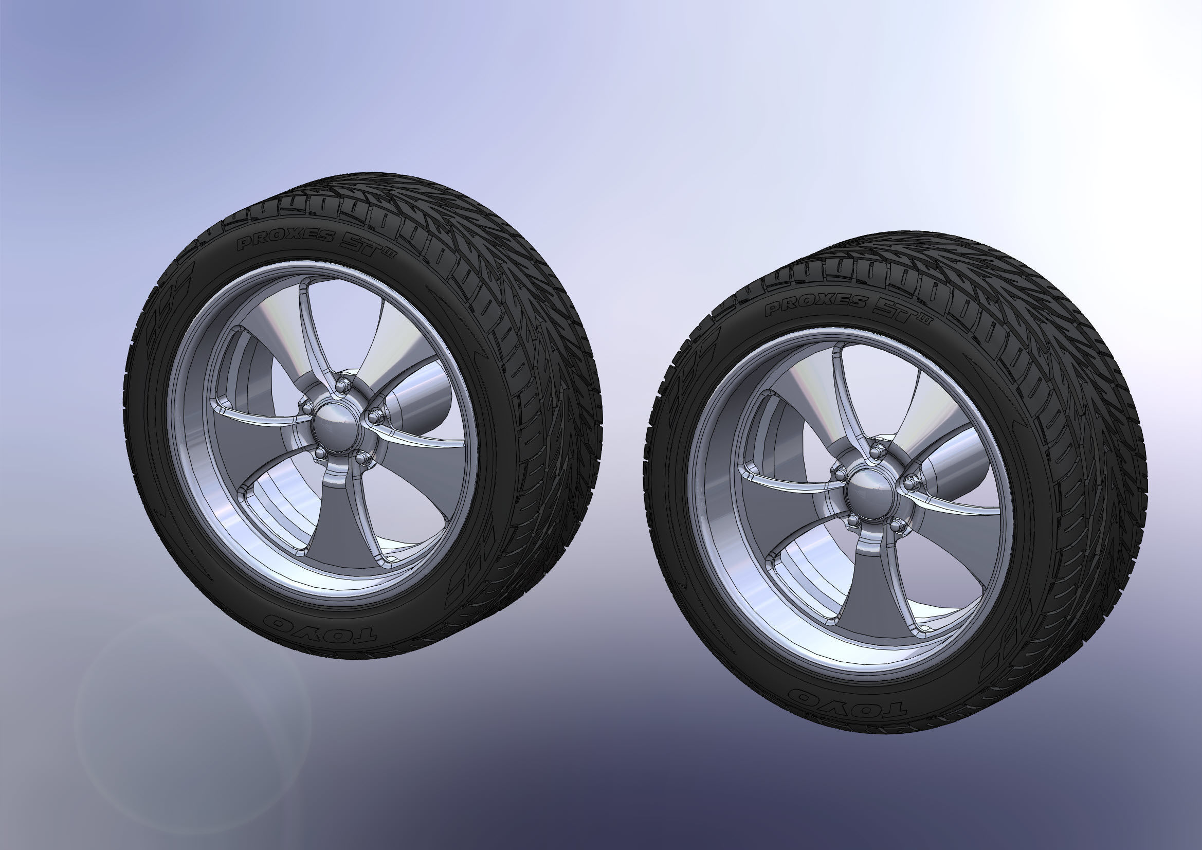 Custom wheels Budnik Fontana for your scale model 3D print model_8