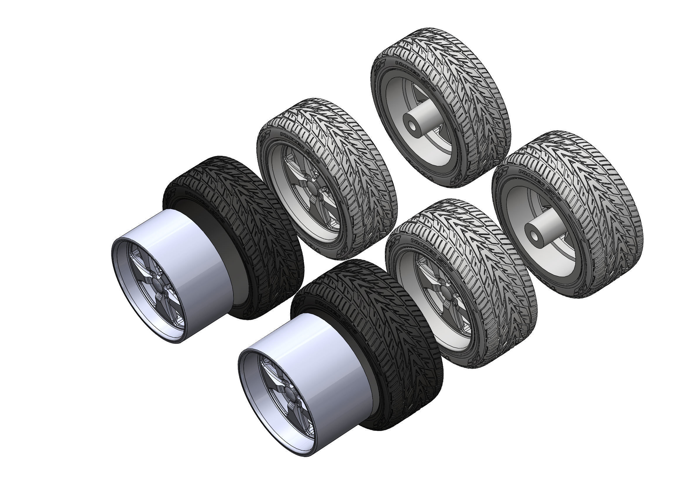 Custom wheels Budnik Fontana for your scale model 3D print model_10