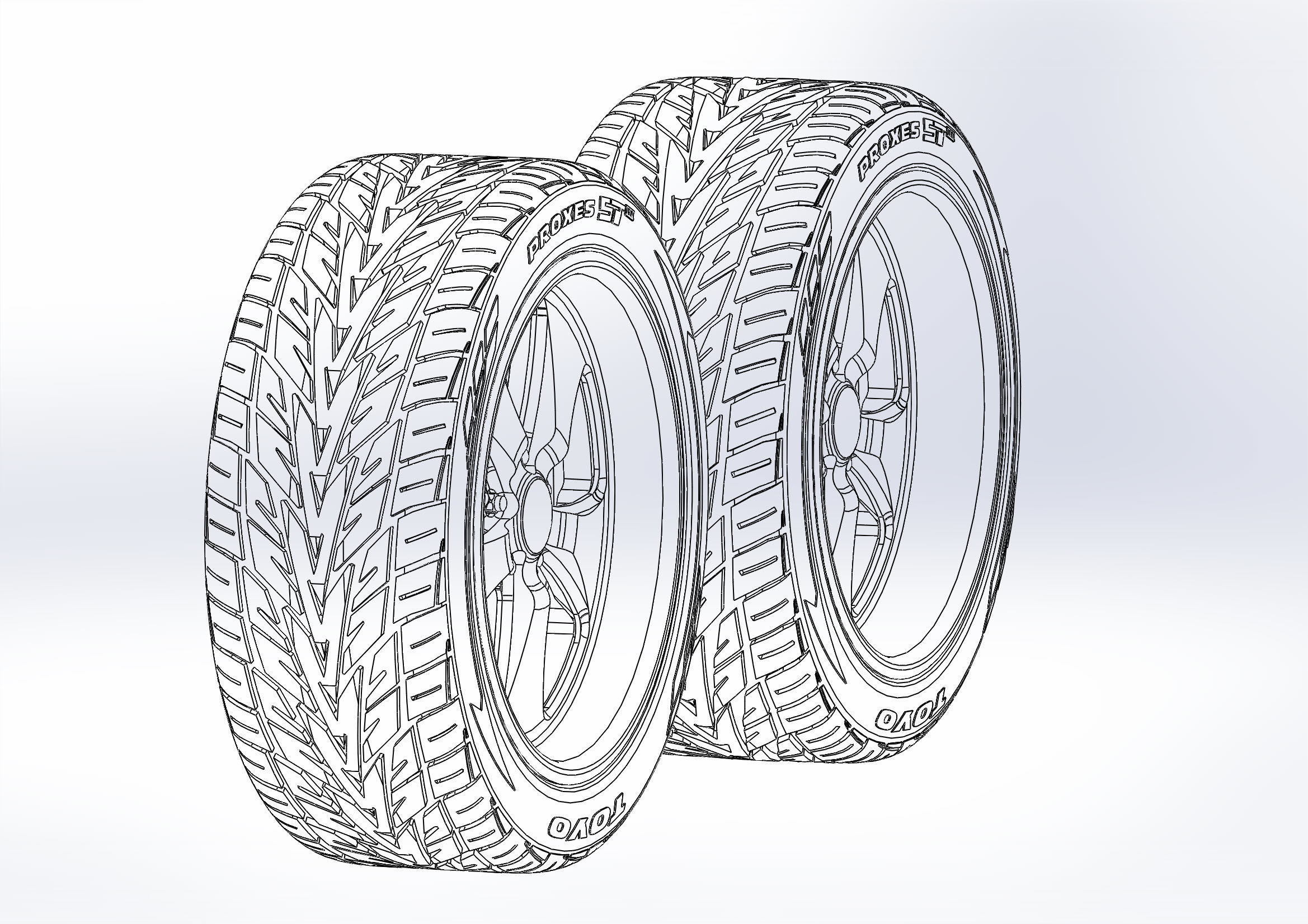 Custom wheels Budnik Fontana for your scale model 3D print model_7