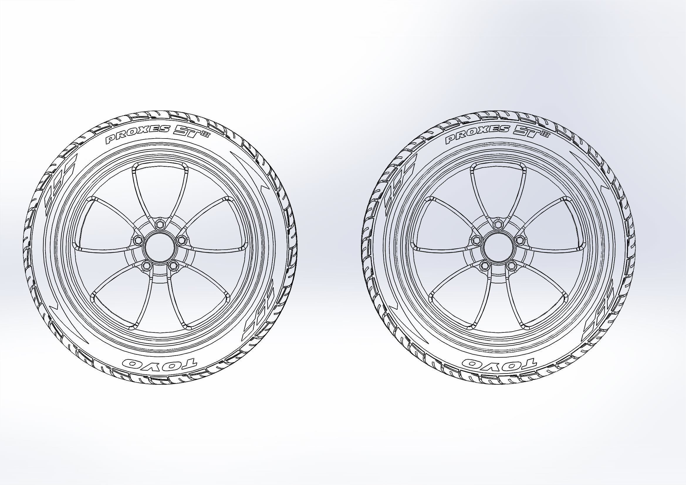 Custom wheels Budnik Fontana for your scale model 3D print model_5