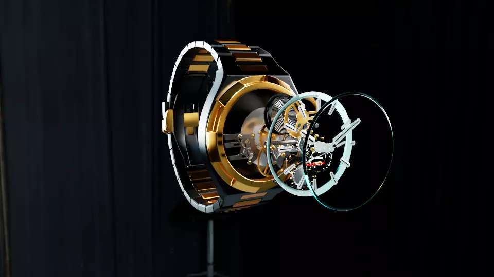 Wrist watch  Low-poly 3D model_0