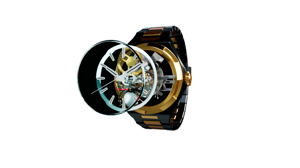 Wrist watch  Low-poly 3D model_3