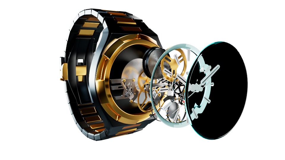 Wrist watch  Low-poly 3D model_4