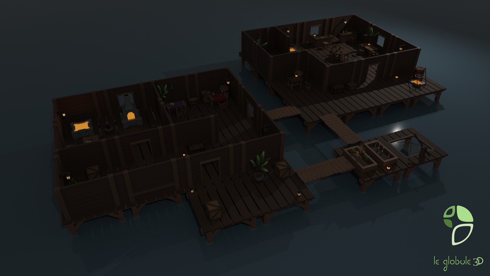 Sea Village Asset Pack Low-poly 3D model_4