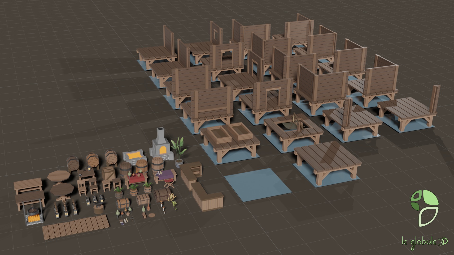 Sea Village Asset Pack Low-poly 3D model_1