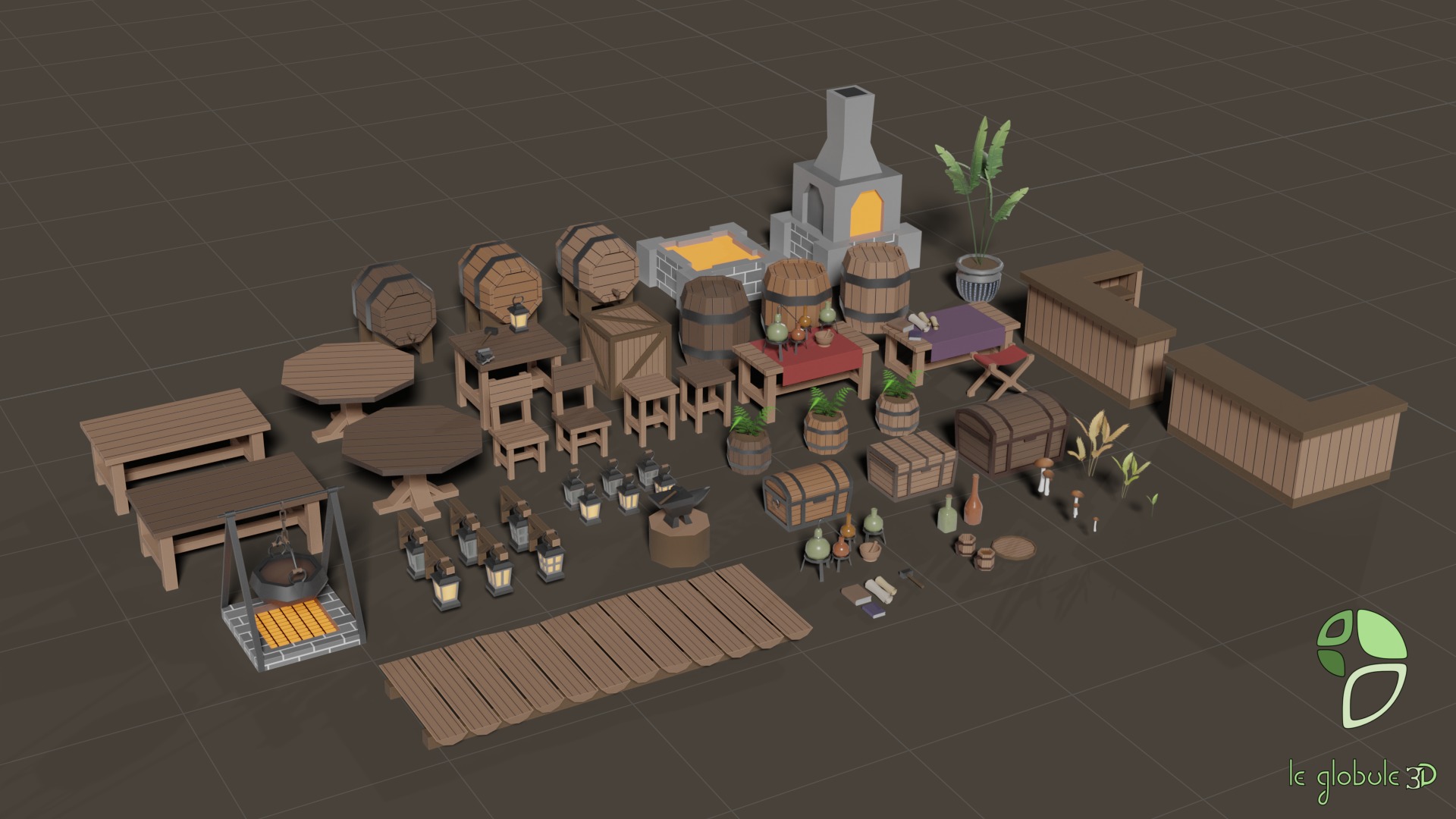 Sea Village Asset Pack Low-poly 3D model_2
