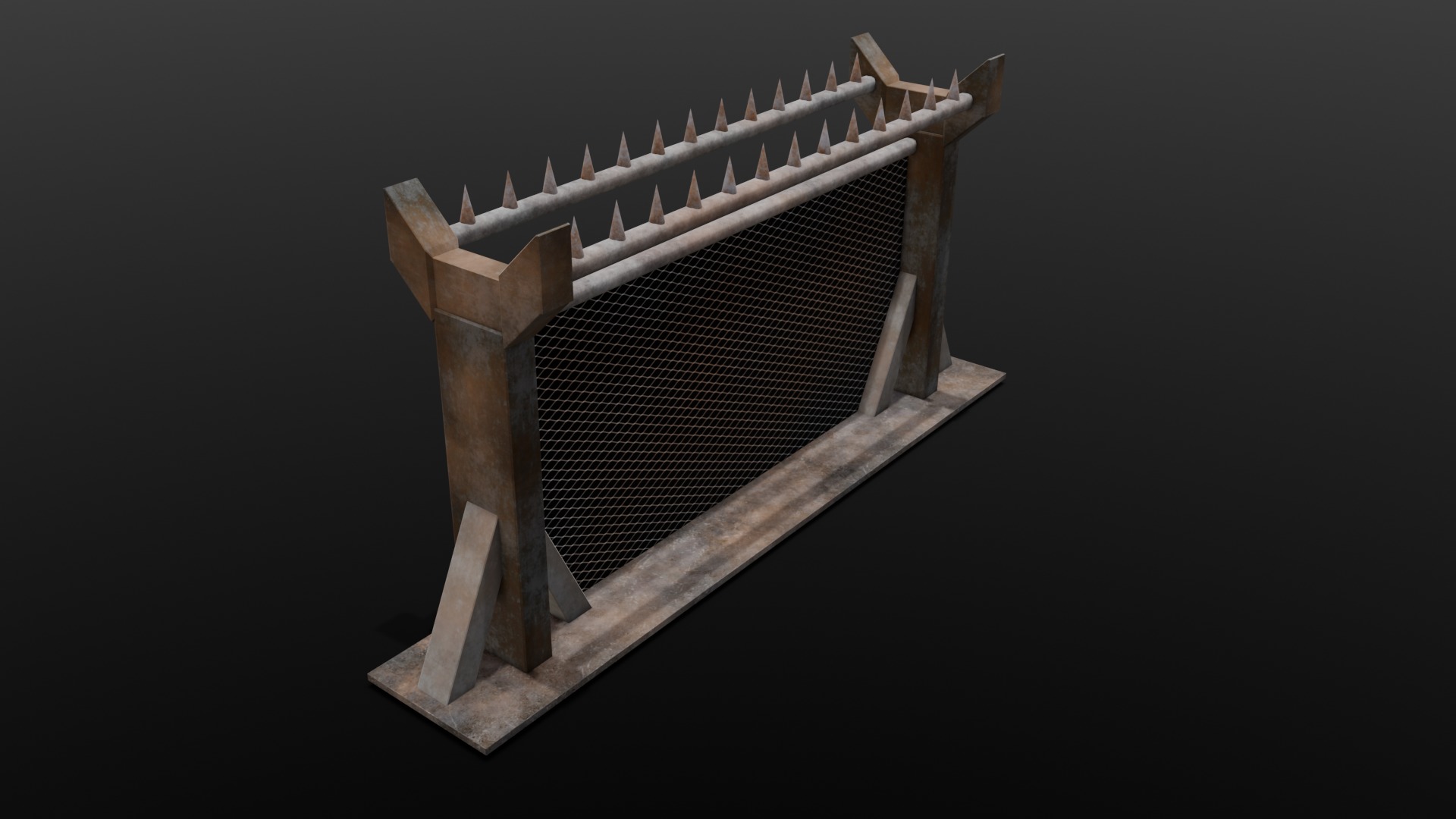 Iron Fence 3D Model Low-poly 3D model_16