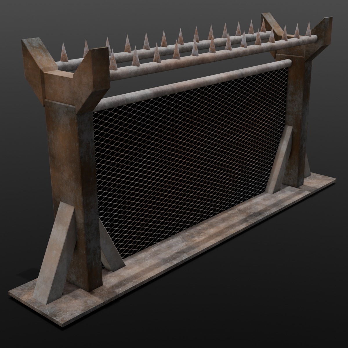 Iron Fence 3D Model Low-poly 3D model_8