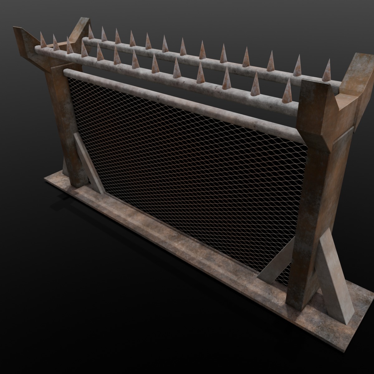 Iron Fence 3D Model Low-poly 3D model_7