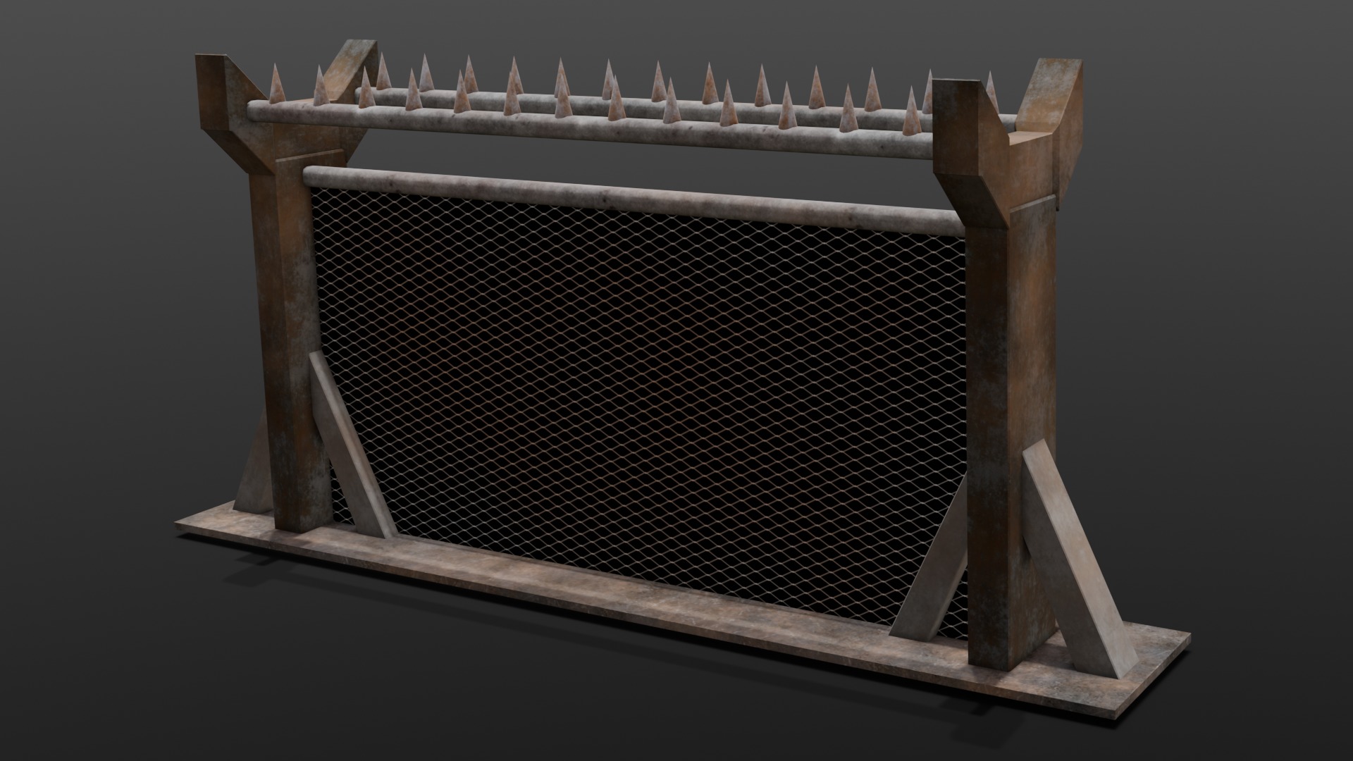 Iron Fence 3D Model Low-poly 3D model_12