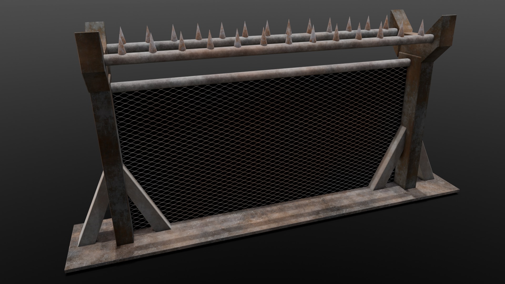Iron Fence 3D Model Low-poly 3D model_3