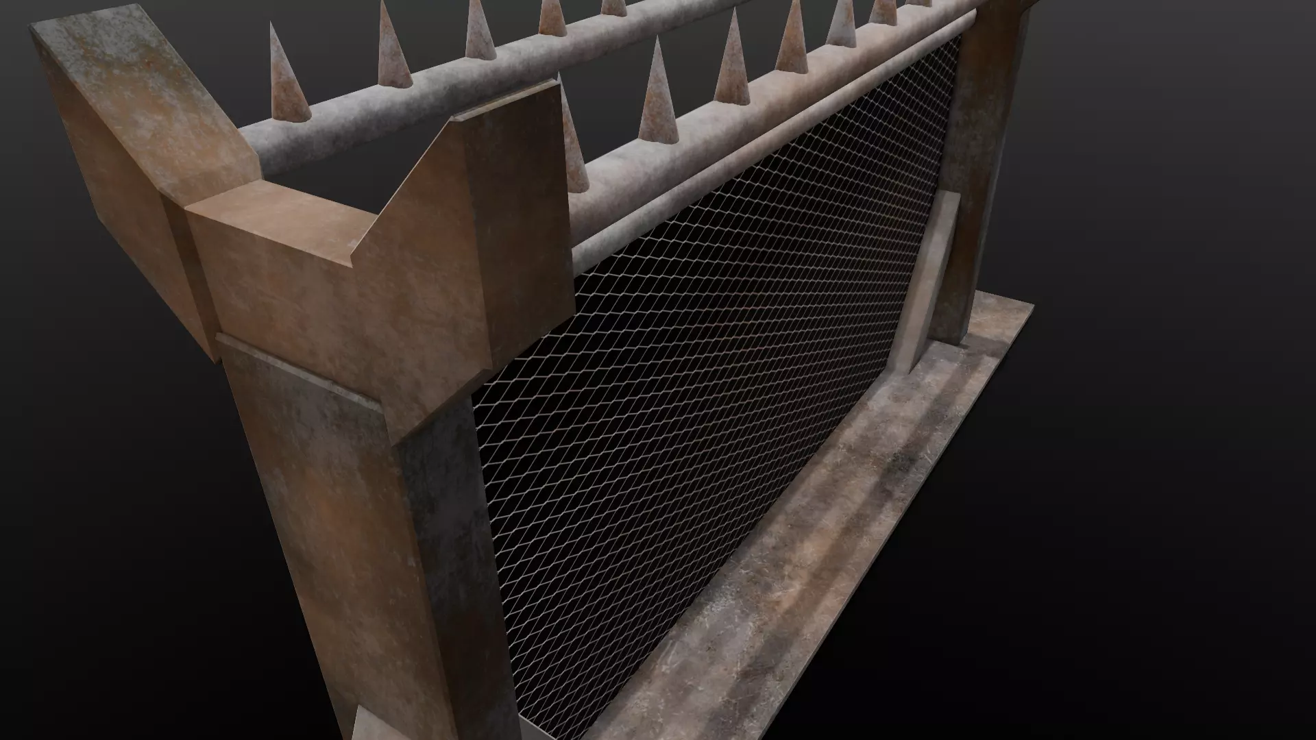 Iron Fence 3D Model Low-poly 3D model_0