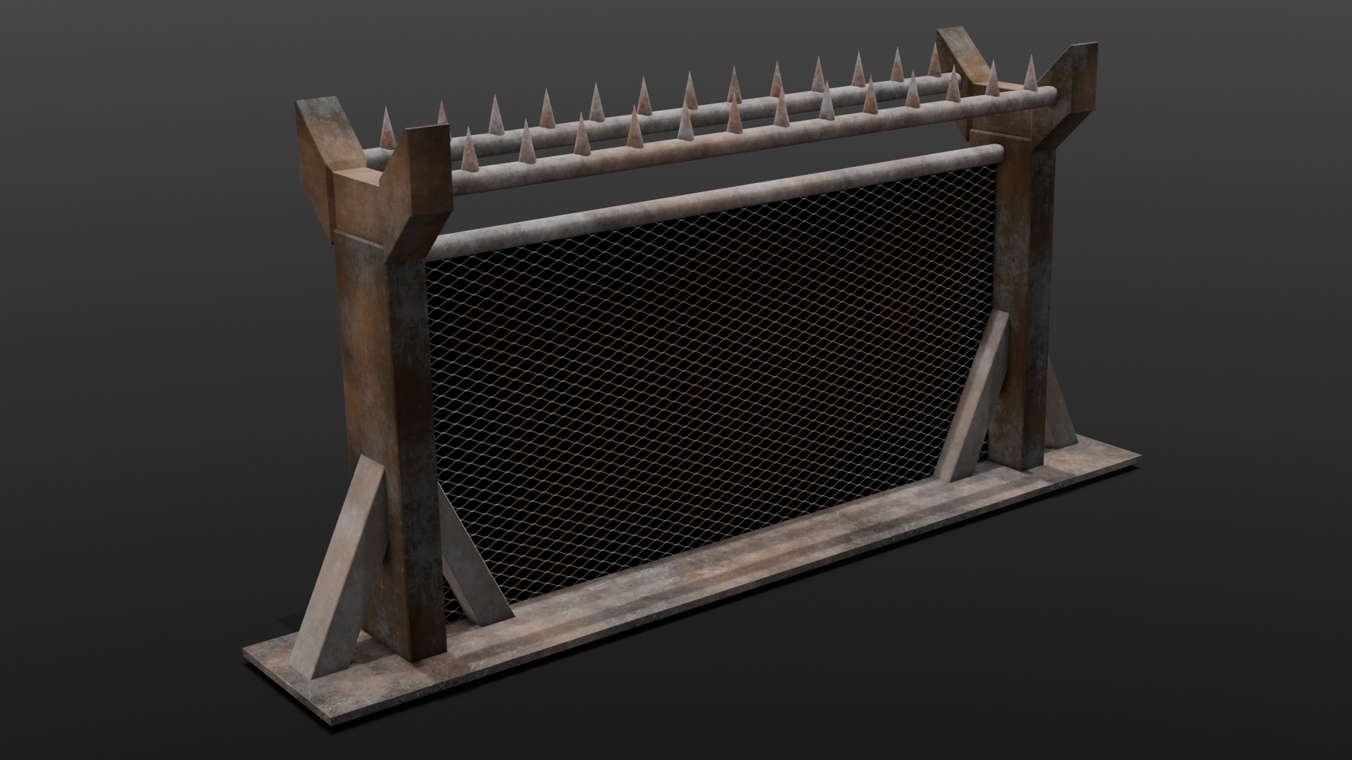 Iron Fence 3D Model Low-poly 3D model_2