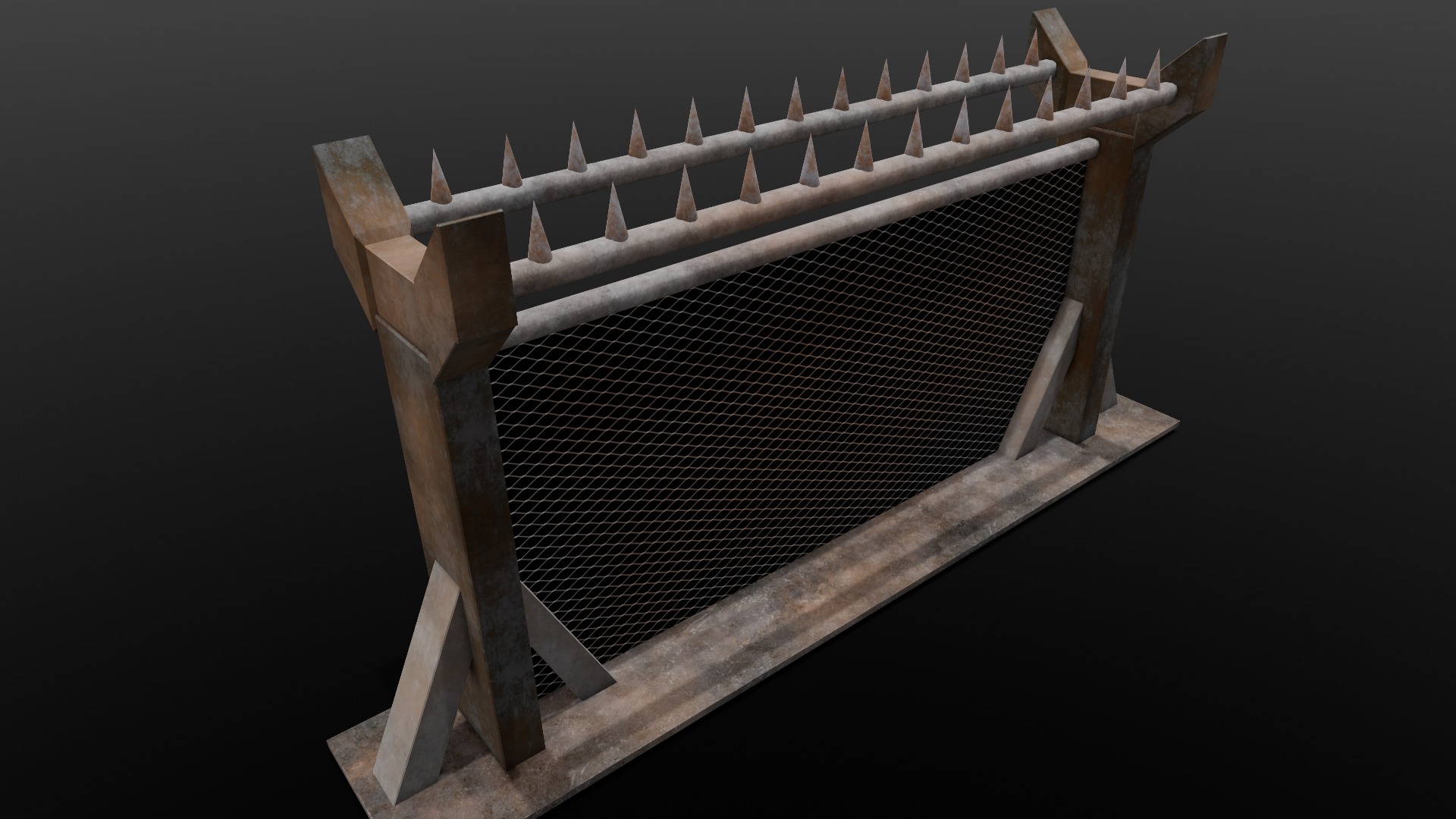 Iron Fence 3D Model Low-poly 3D model_5