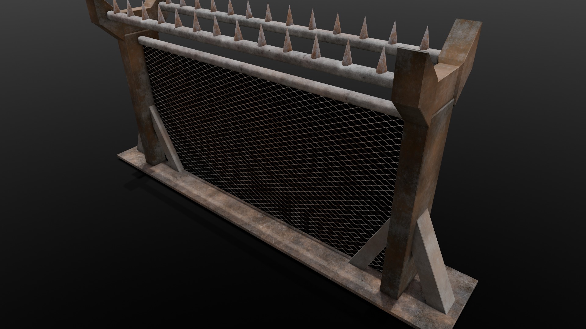 Iron Fence 3D Model Low-poly 3D model_6
