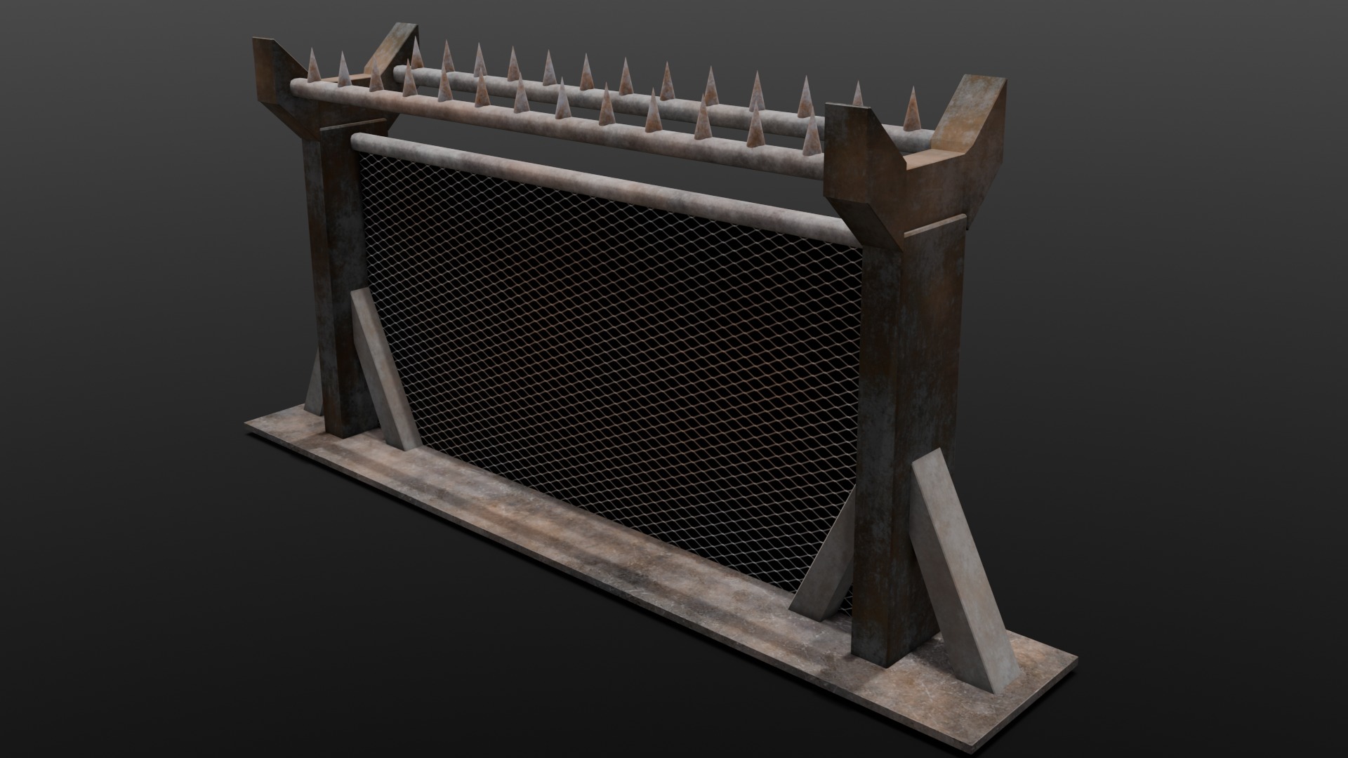 Iron Fence 3D Model Low-poly 3D model_13