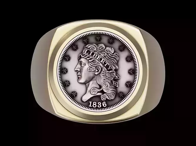 Half eagle American silver gold jewelry printable 3d model