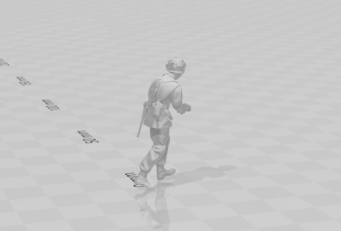 WW2 US Paratrooper with pistol Miniature  3D print model_2