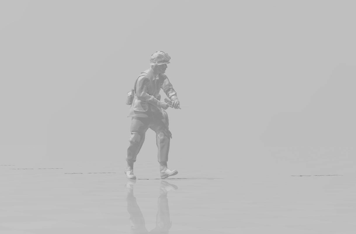 WW2 US Paratrooper with pistol Miniature  3D print model_1