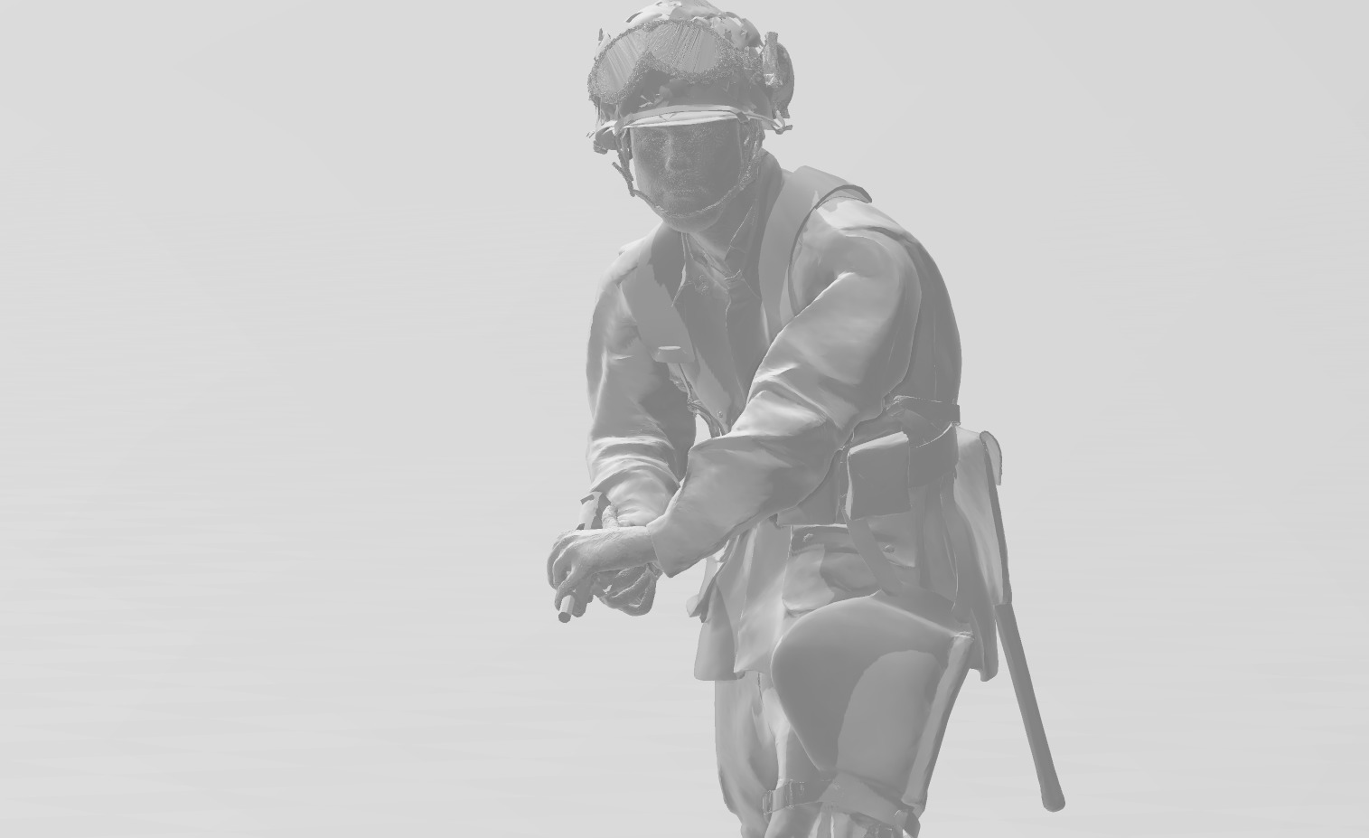 WW2 US Paratrooper with pistol Miniature  3D print model_3