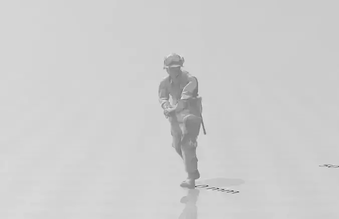 WW2 US Paratrooper with pistol Miniature 