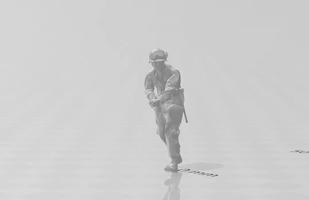 WW2 US Paratrooper with pistol Miniature  3D print model_0