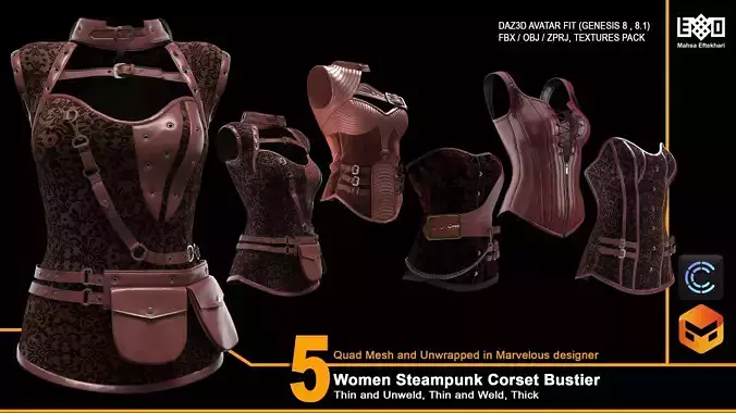 Women Steampunk Corset Bustier