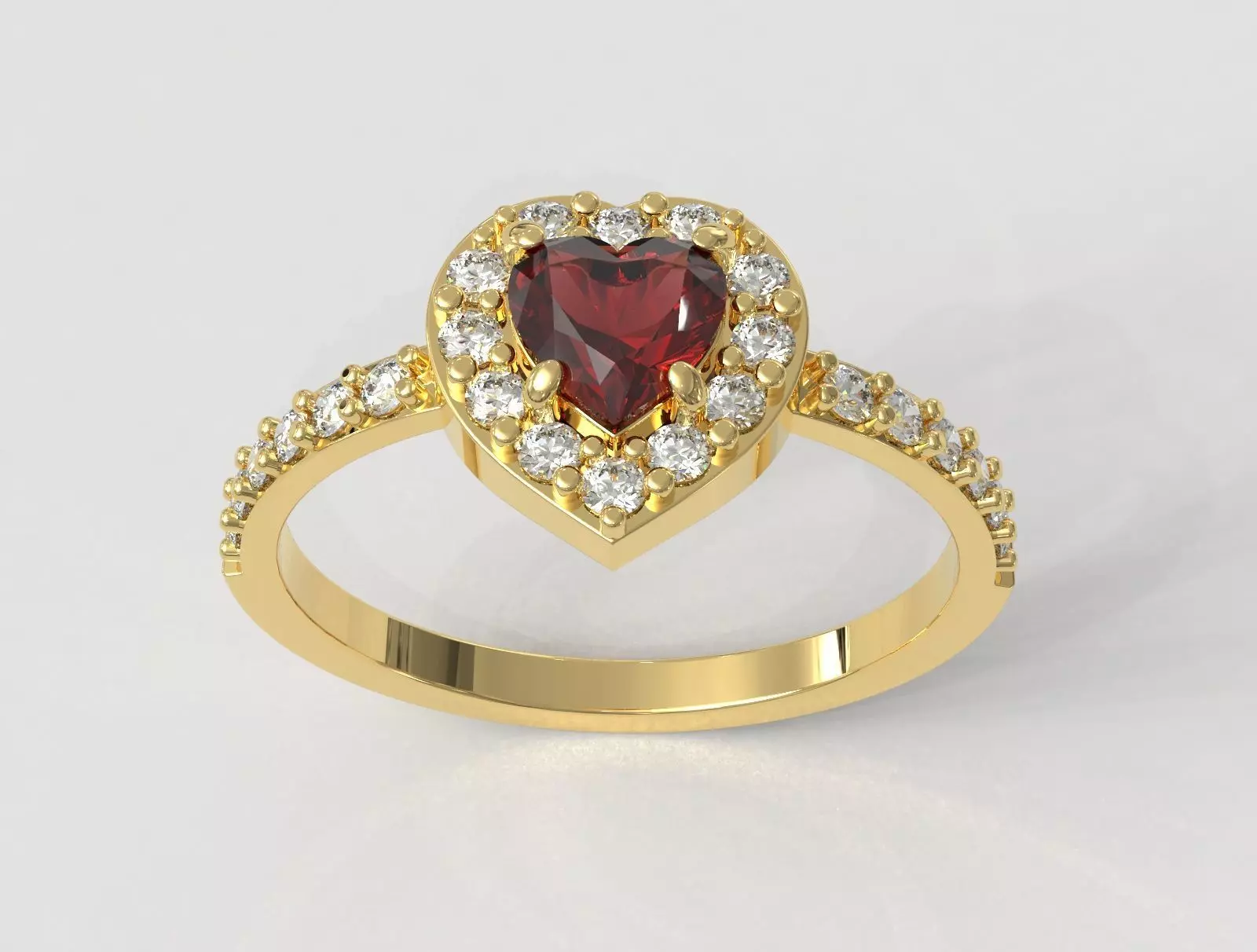 5mm Heart Gemstone Ring 3D print model