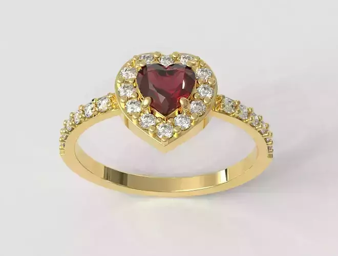 5mm Heart Gemstone Ring