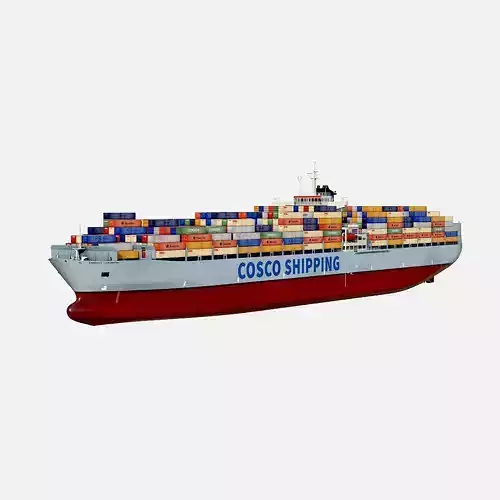 Cargo container ship 300m Low-poly 3D model