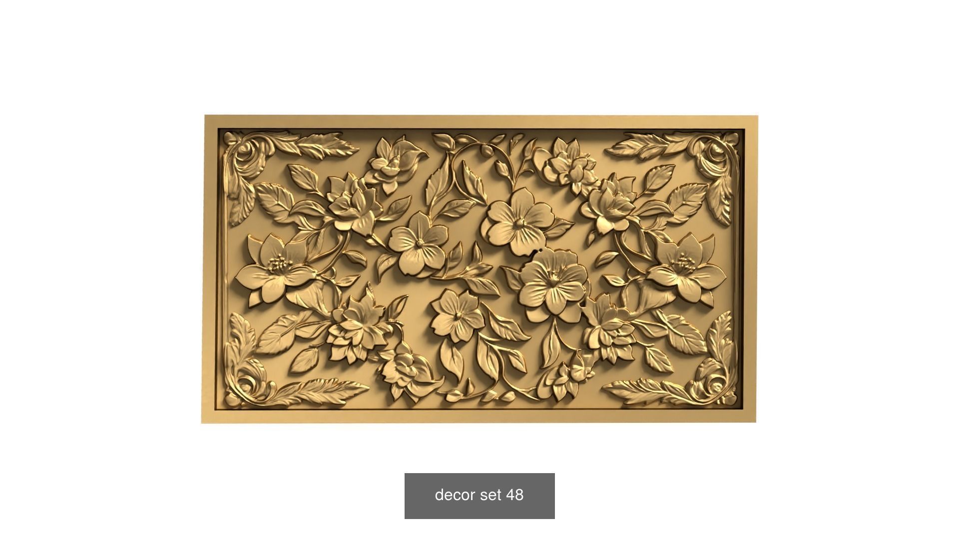 20 Ornamental murals decor set Pack 01 3D Model Collection_5