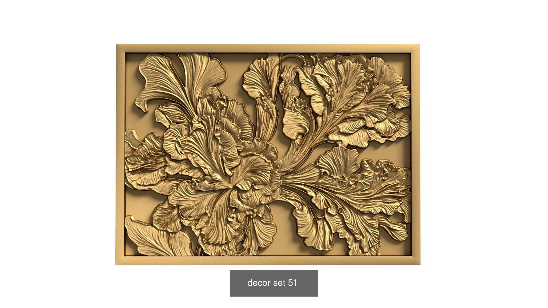 20 Ornamental murals decor set Pack 01 3D Model Collection_8