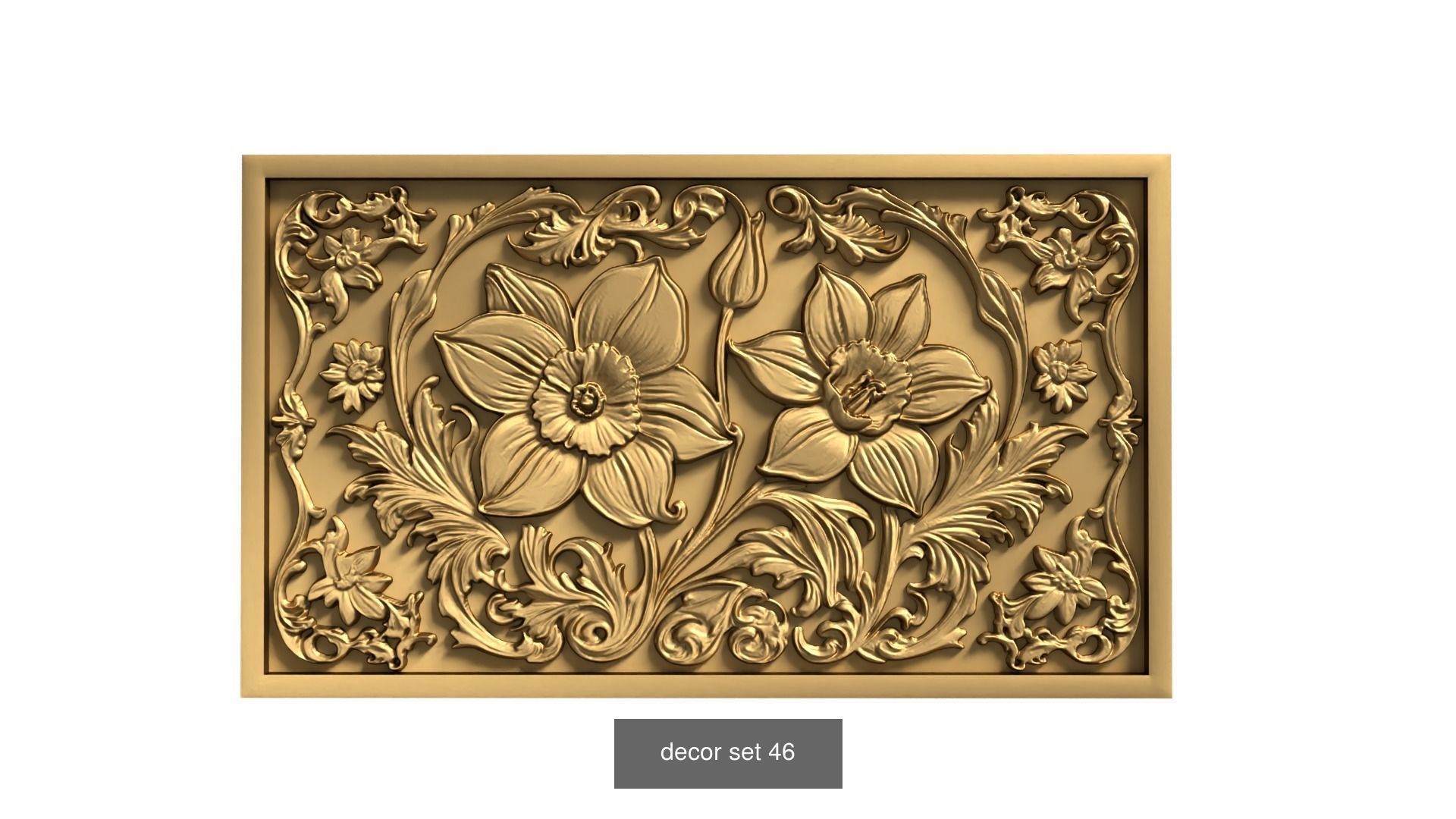 20 Ornamental murals decor set Pack 01 3D Model Collection_2