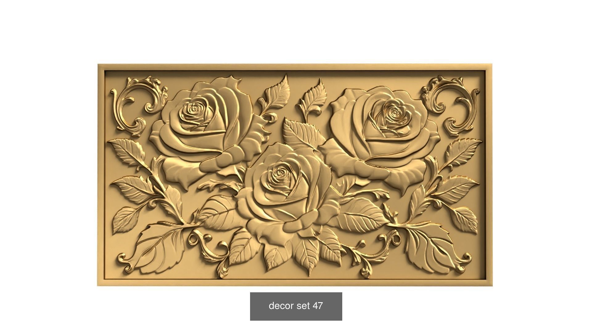 20 Ornamental murals decor set Pack 01 3D Model Collection_4