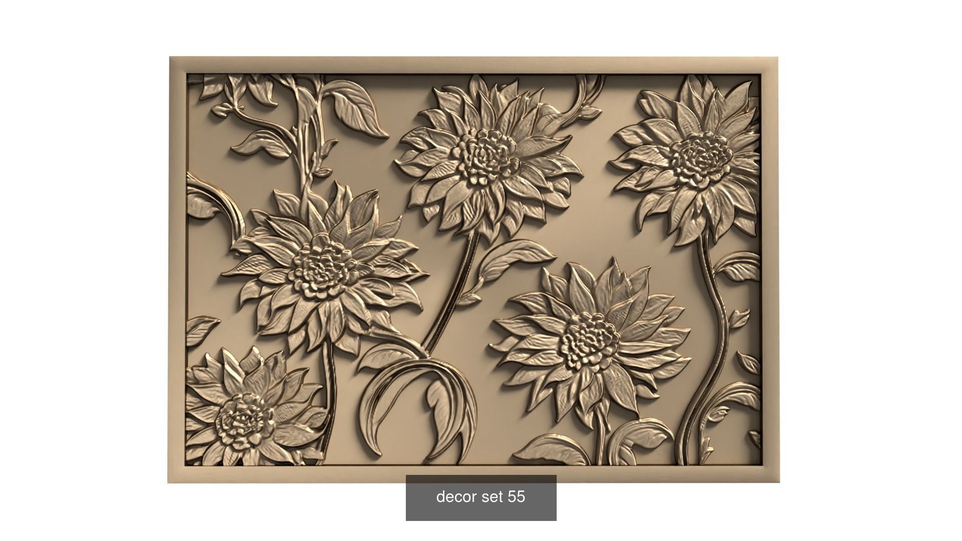 20 Ornamental murals decor set Pack 01 3D Model Collection_12