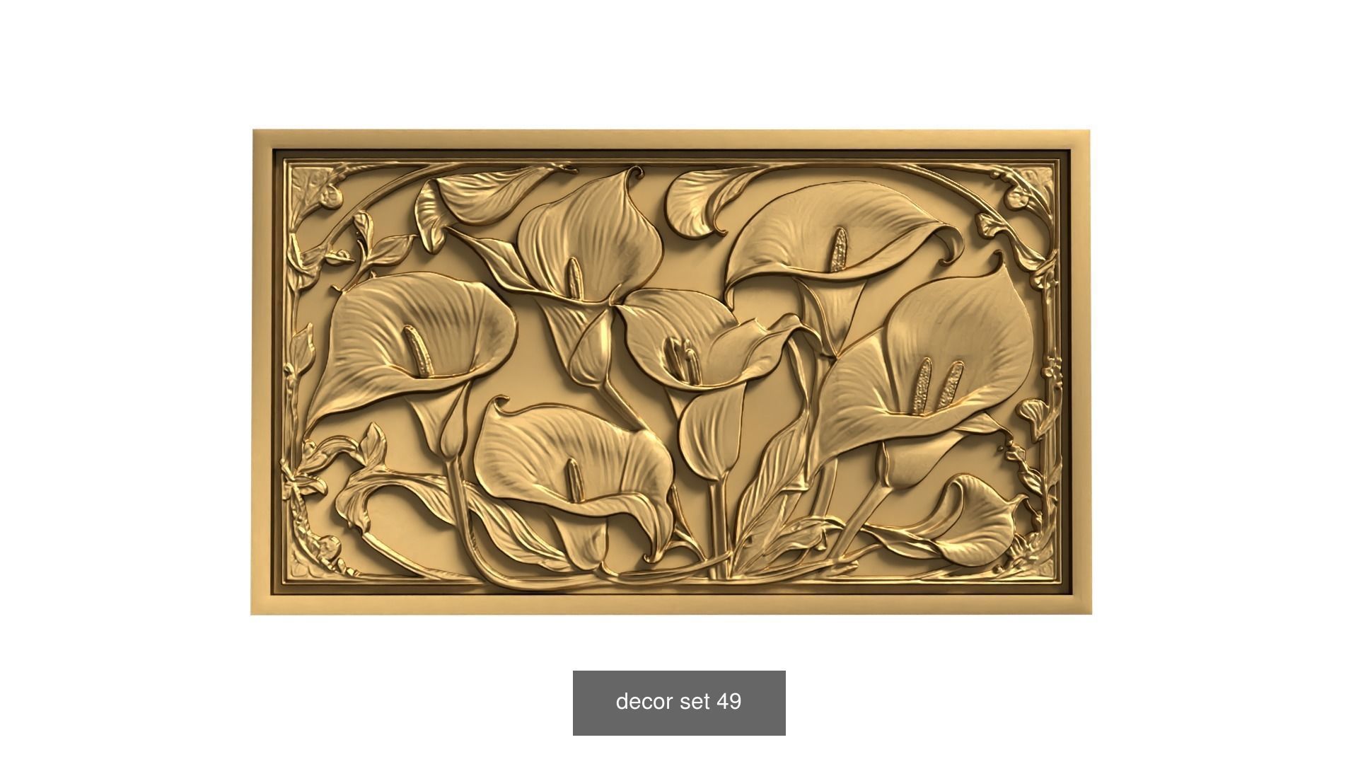 20 Ornamental murals decor set Pack 01 3D Model Collection_6