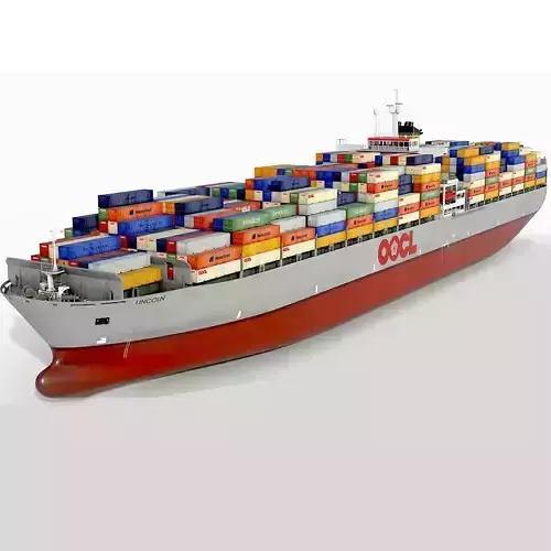 Cargo container ship 300m Low-poly 3D model