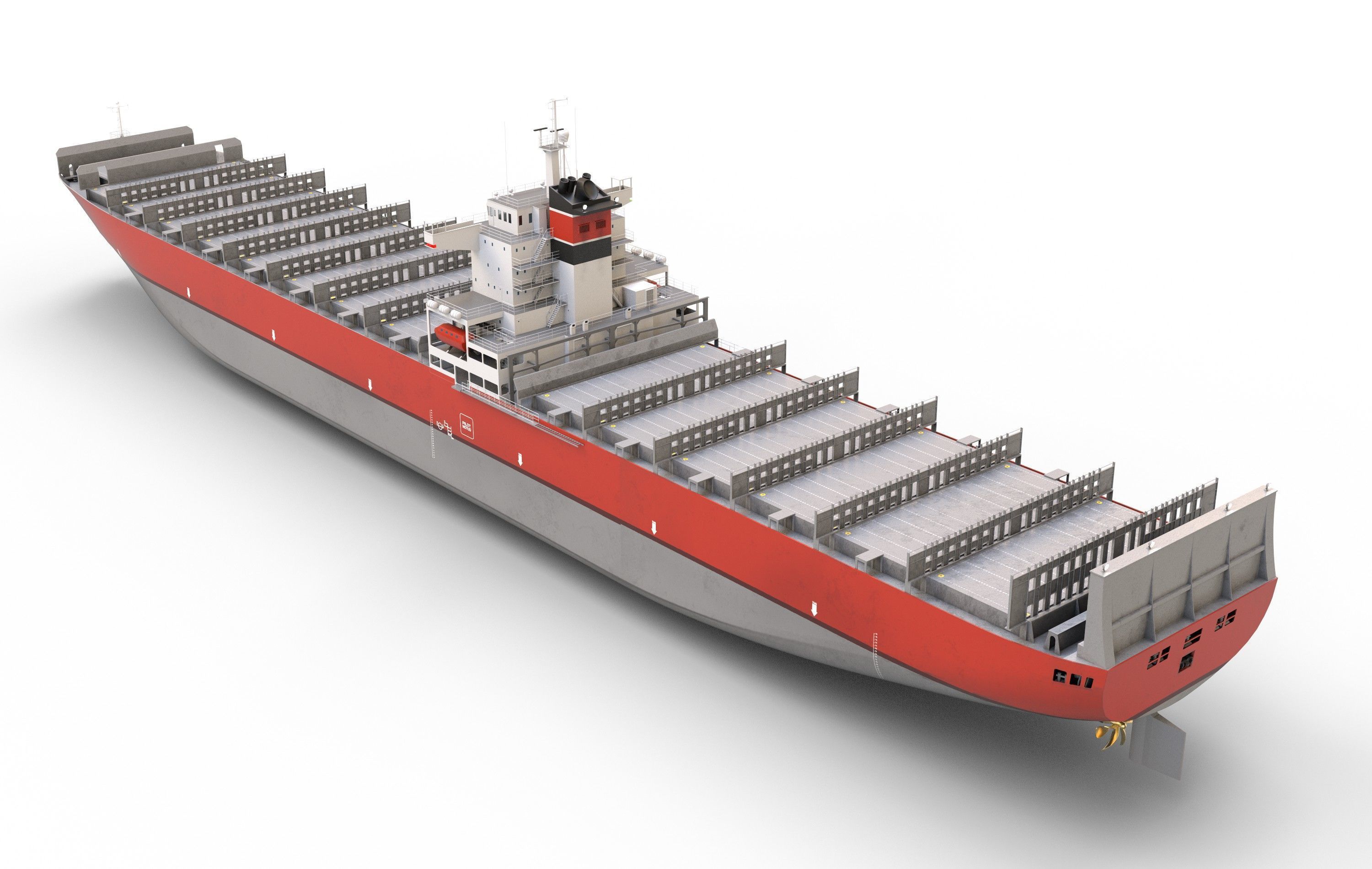 Cargo container ship 300m Low-poly 3D model_3