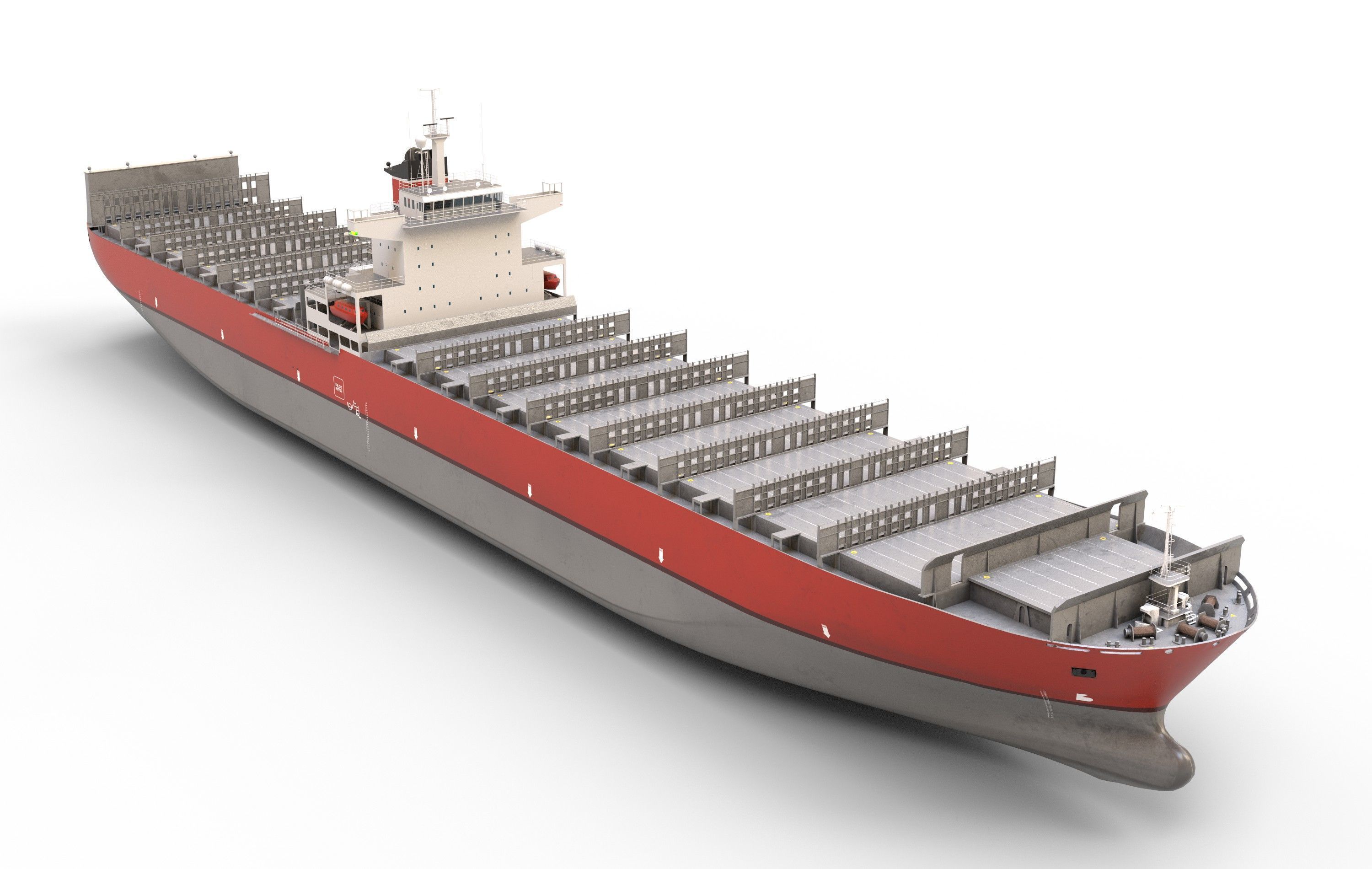 Cargo container ship 300m Low-poly 3D model_6