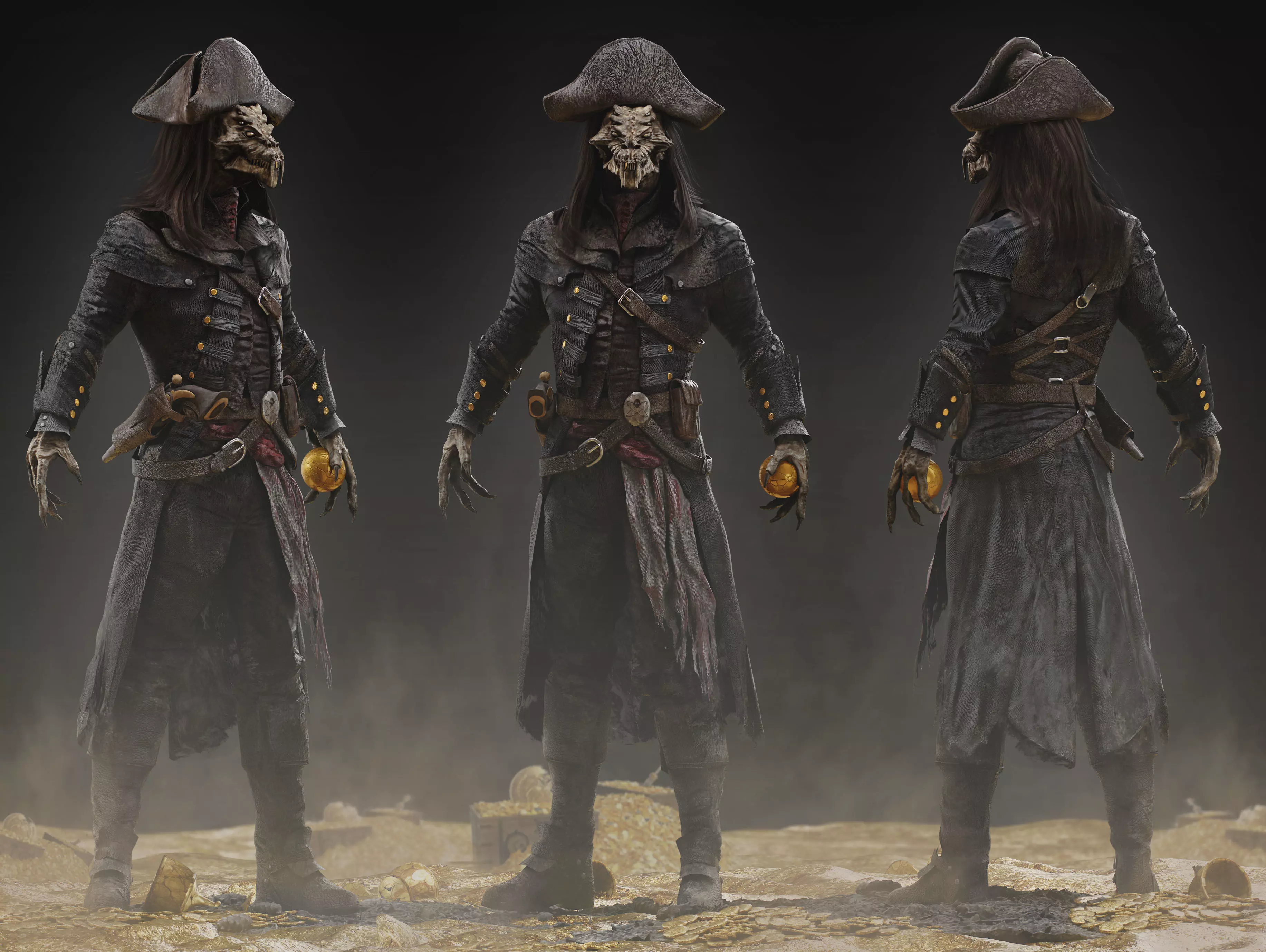 Captain Nathaniel Flint Low-poly 3D model