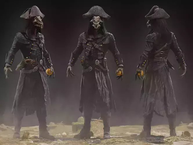 Captain Nathaniel Flint Low-poly 3D model