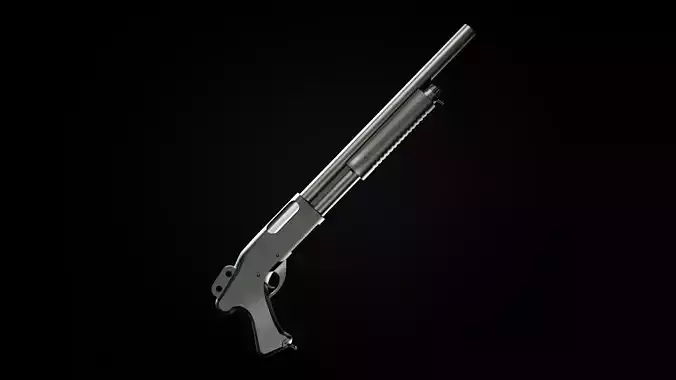 Pump action Shotgun Low-poly 3D model