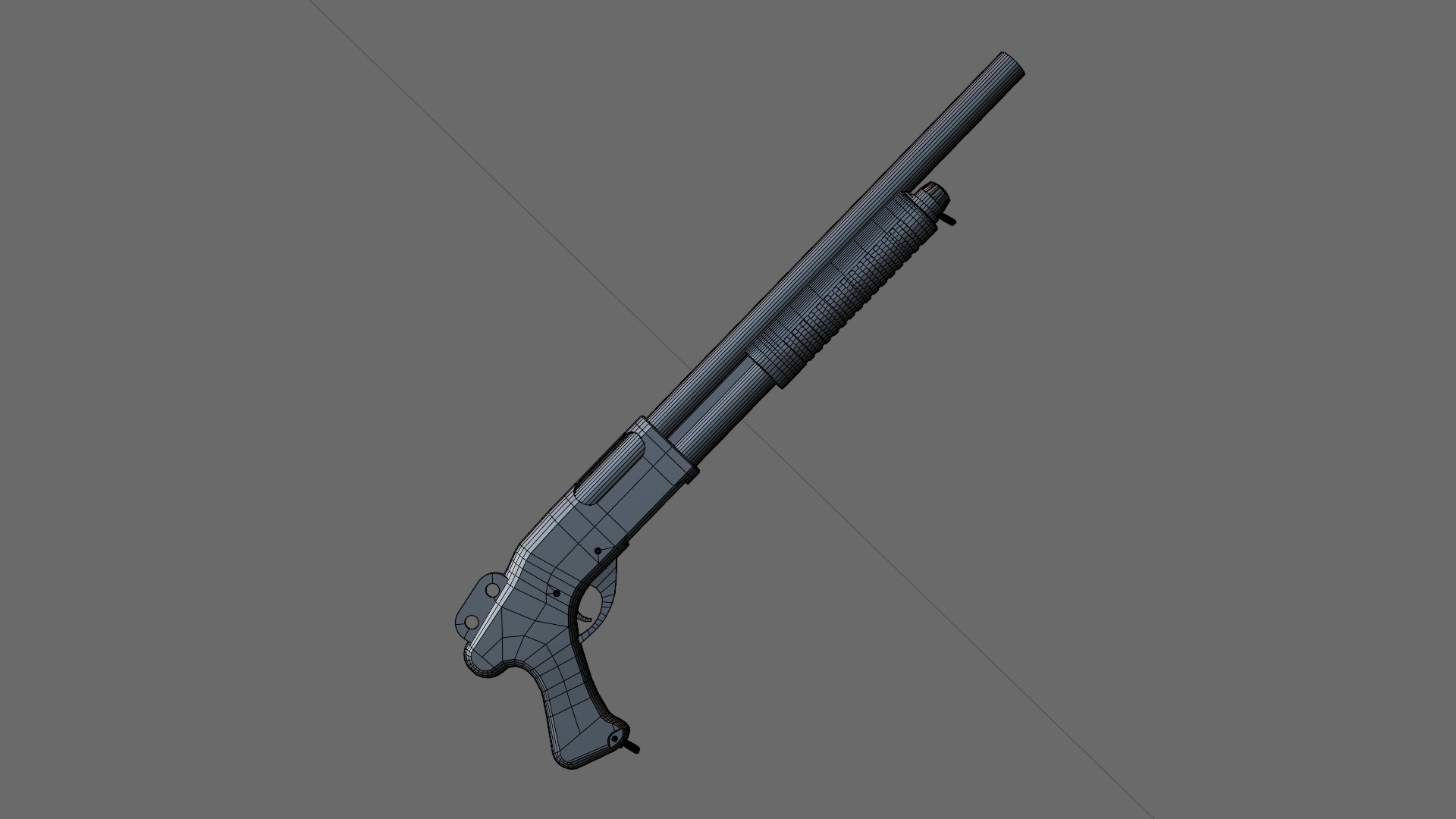 Pump action Shotgun Low-poly 3D model_5