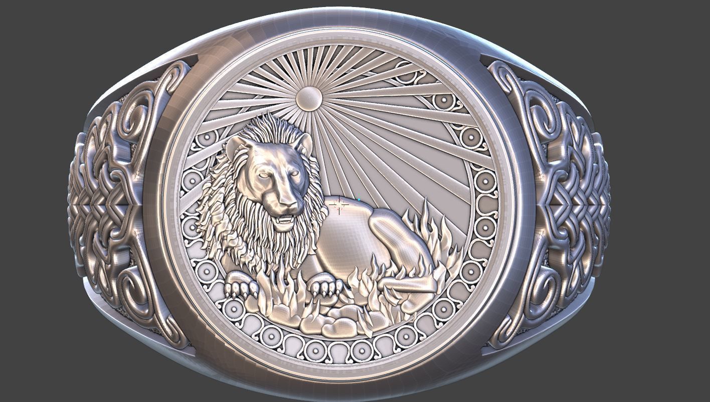 ZODIAC LEO RING 3D print model_8