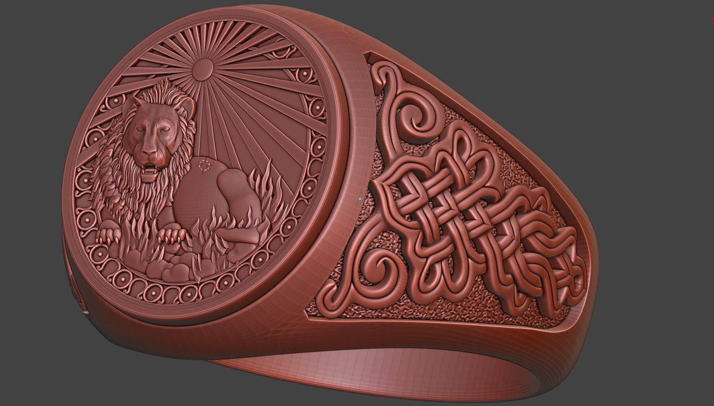 ZODIAC LEO RING 3D print model_12