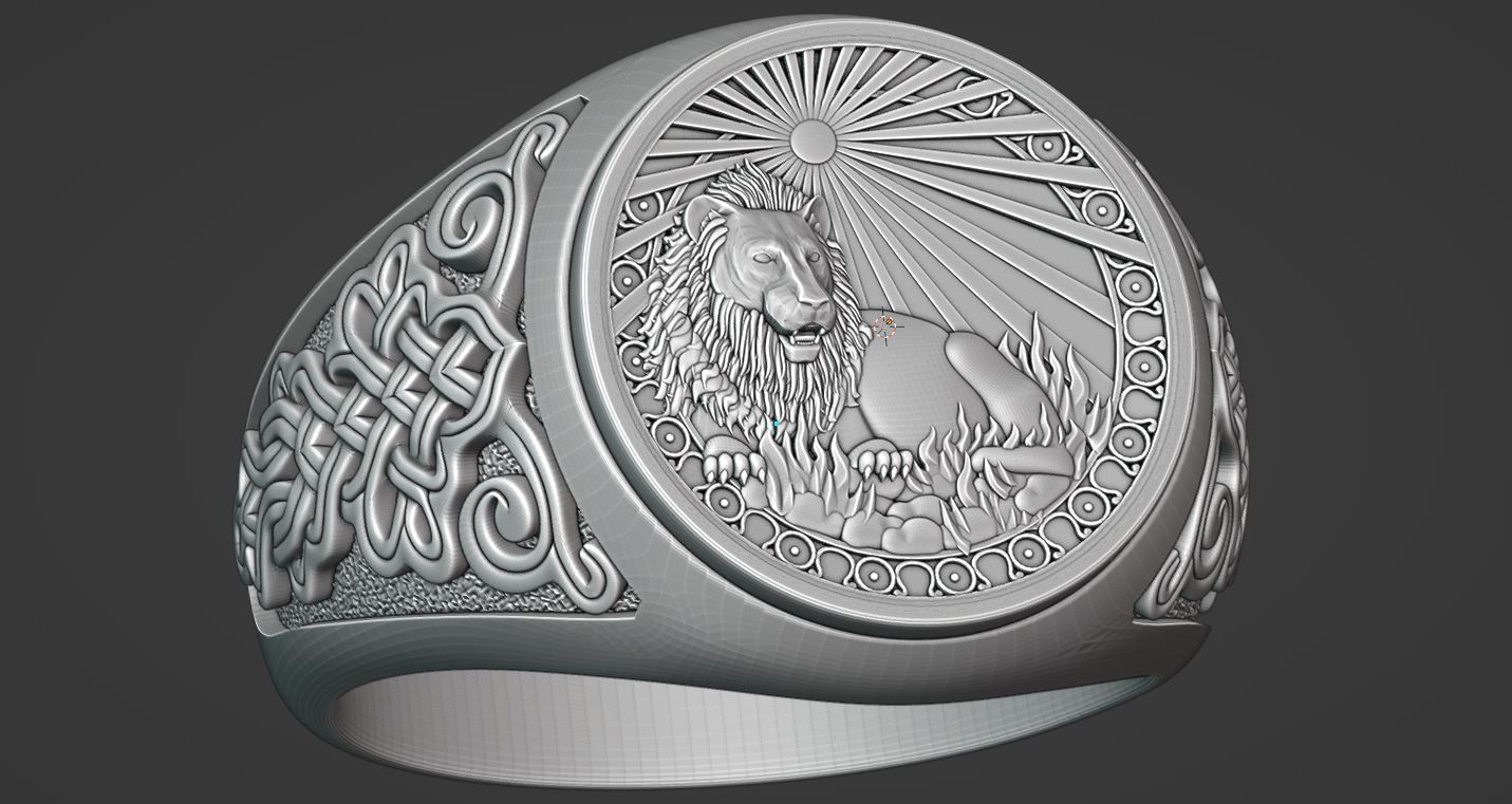 ZODIAC LEO RING 3D print model_1