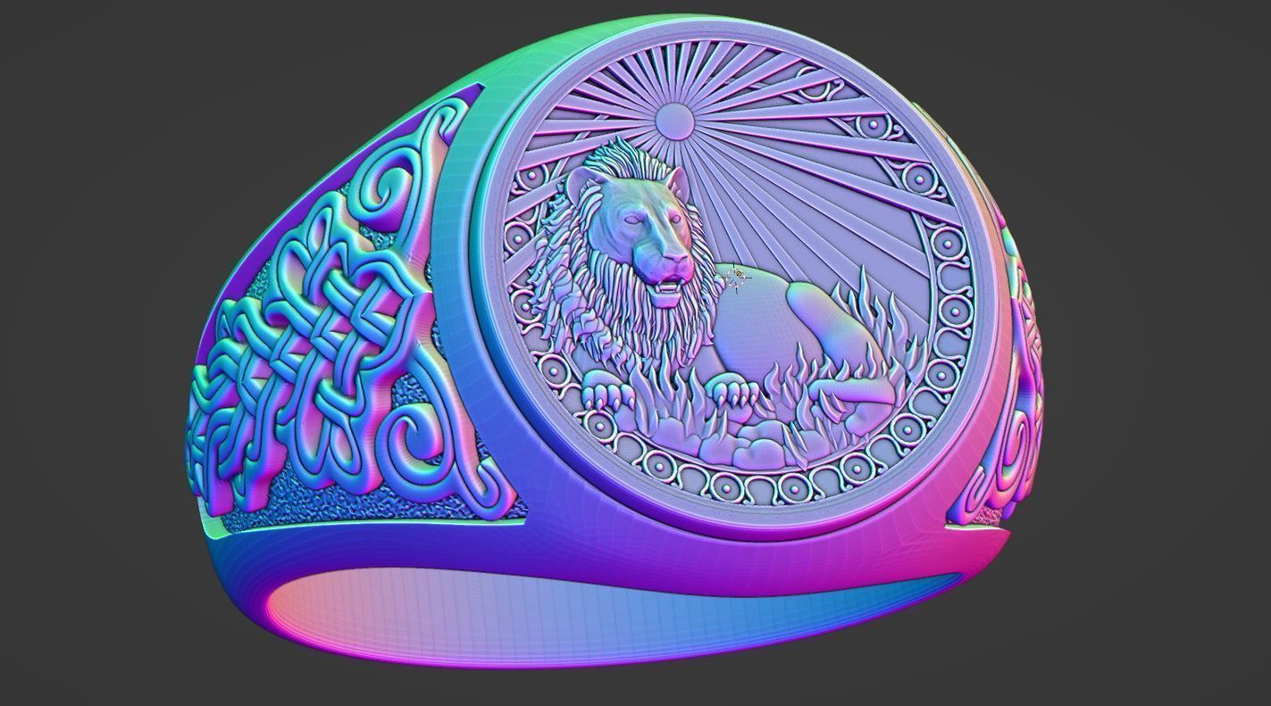 ZODIAC LEO RING 3D print model_2
