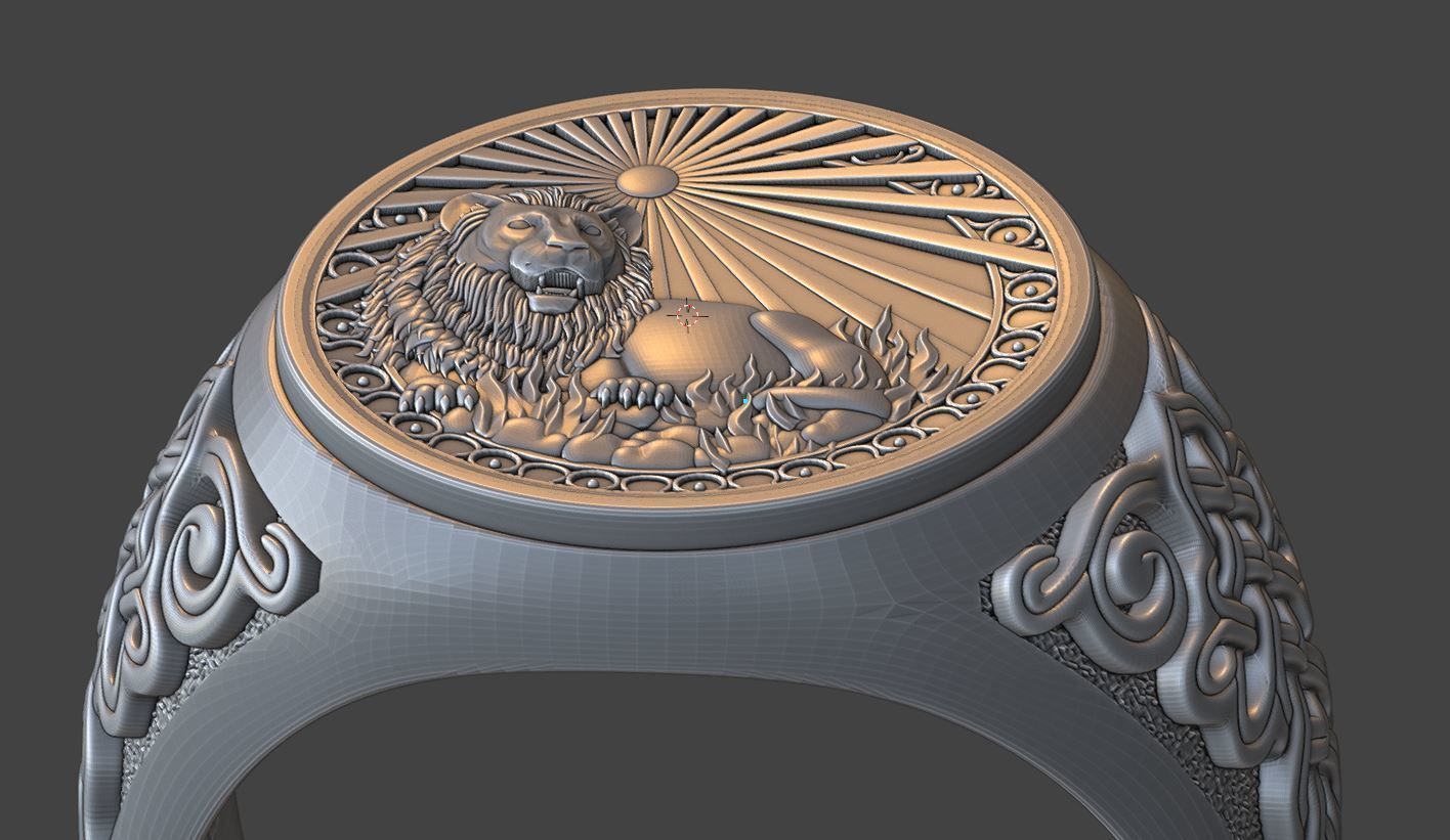 ZODIAC LEO RING 3D print model_7
