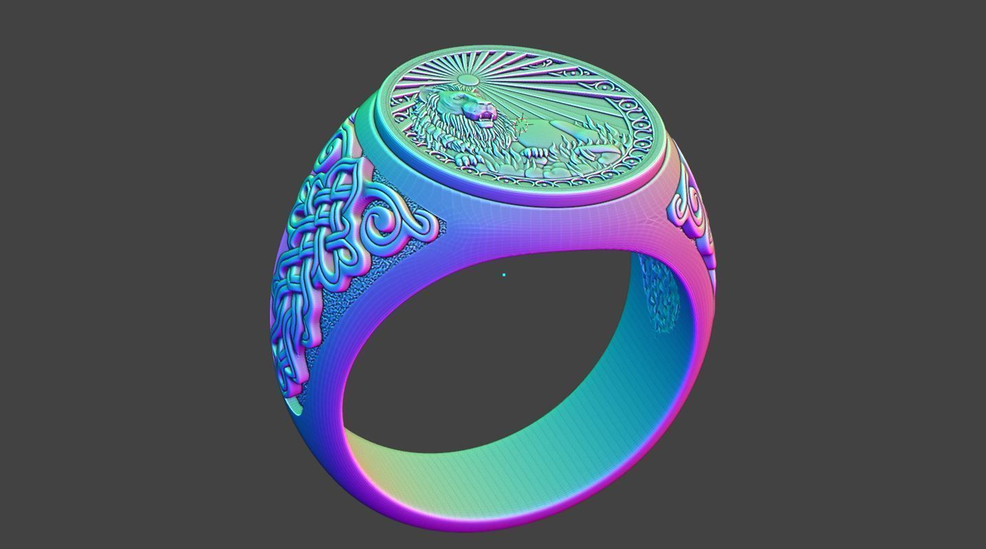 ZODIAC LEO RING 3D print model_10